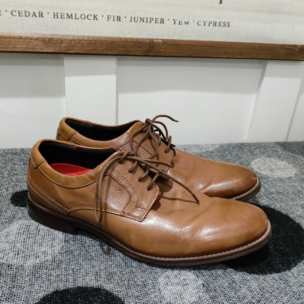 Rockport Leather Lace-Up Dress Shoes | Men’s 9 | Brown Oxford